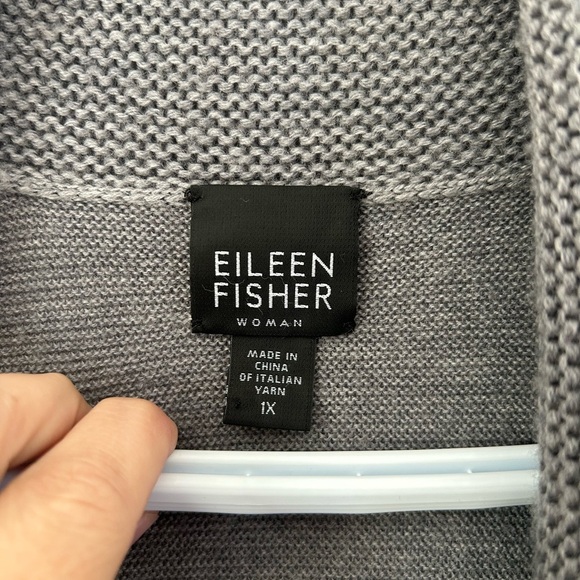 Eileen Fisher 1X Merino Wool Open Front Cardigan - Picture 2 of 8